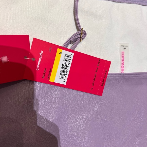 Commando Faux Leather Spaghetti Strap Bodysuit (lavender) - Picture 7 of 8